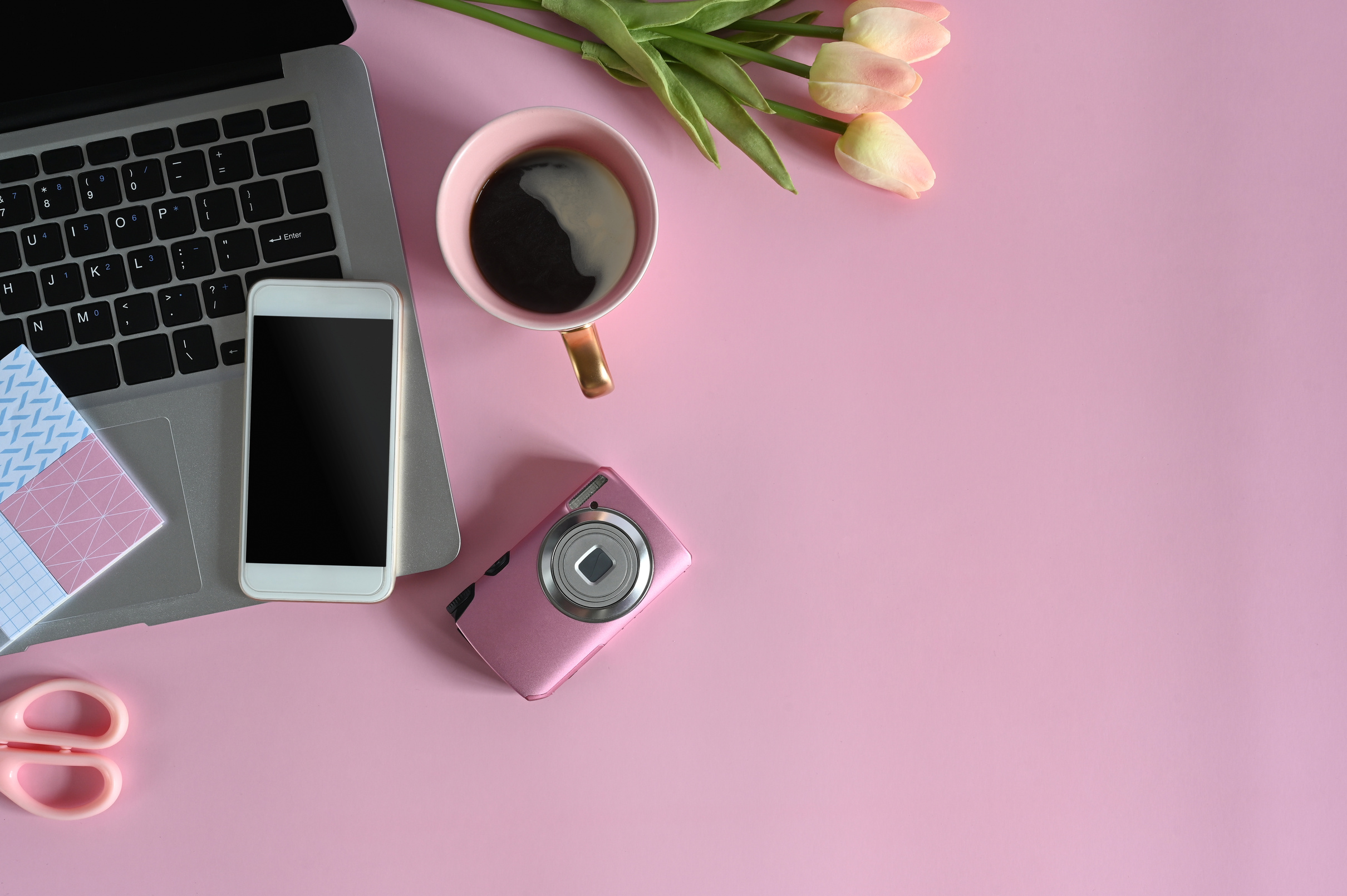 Pink Desk Flatlay